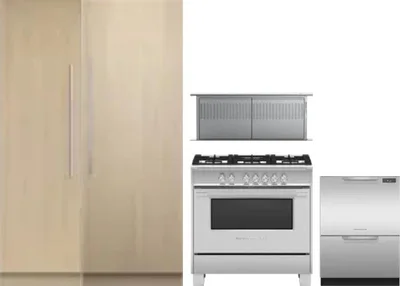 5 Piece Package Includes Refrigerator, Freezer, Range, Hood And Dishwasher